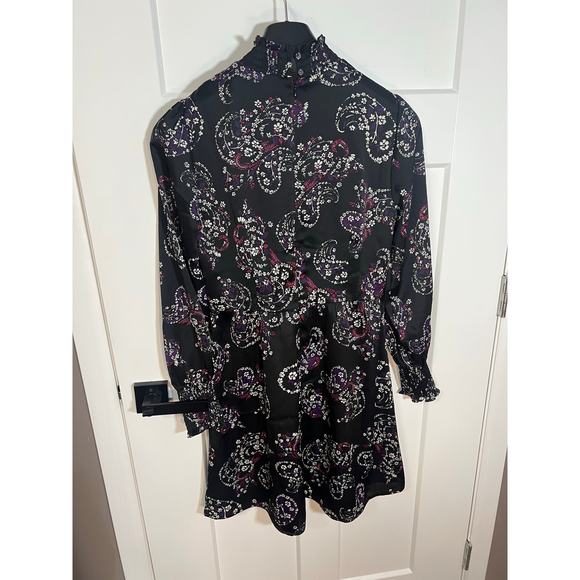 NEW Loft Womens Paisley Smocked‎ Flare Long Sleeve Dress Size 4 Small Spring - Picture 7 of 11